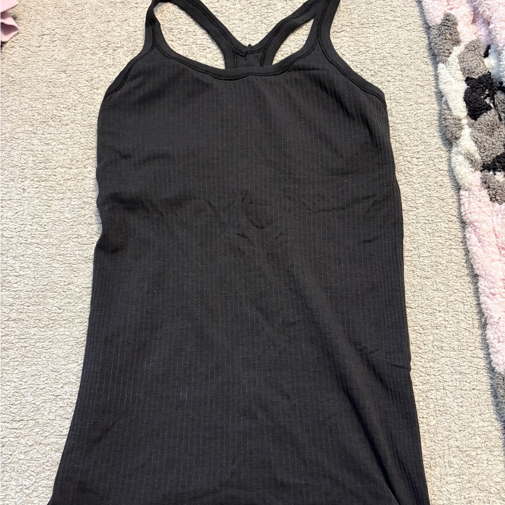 Lululoon Black Ribbed Tank Top